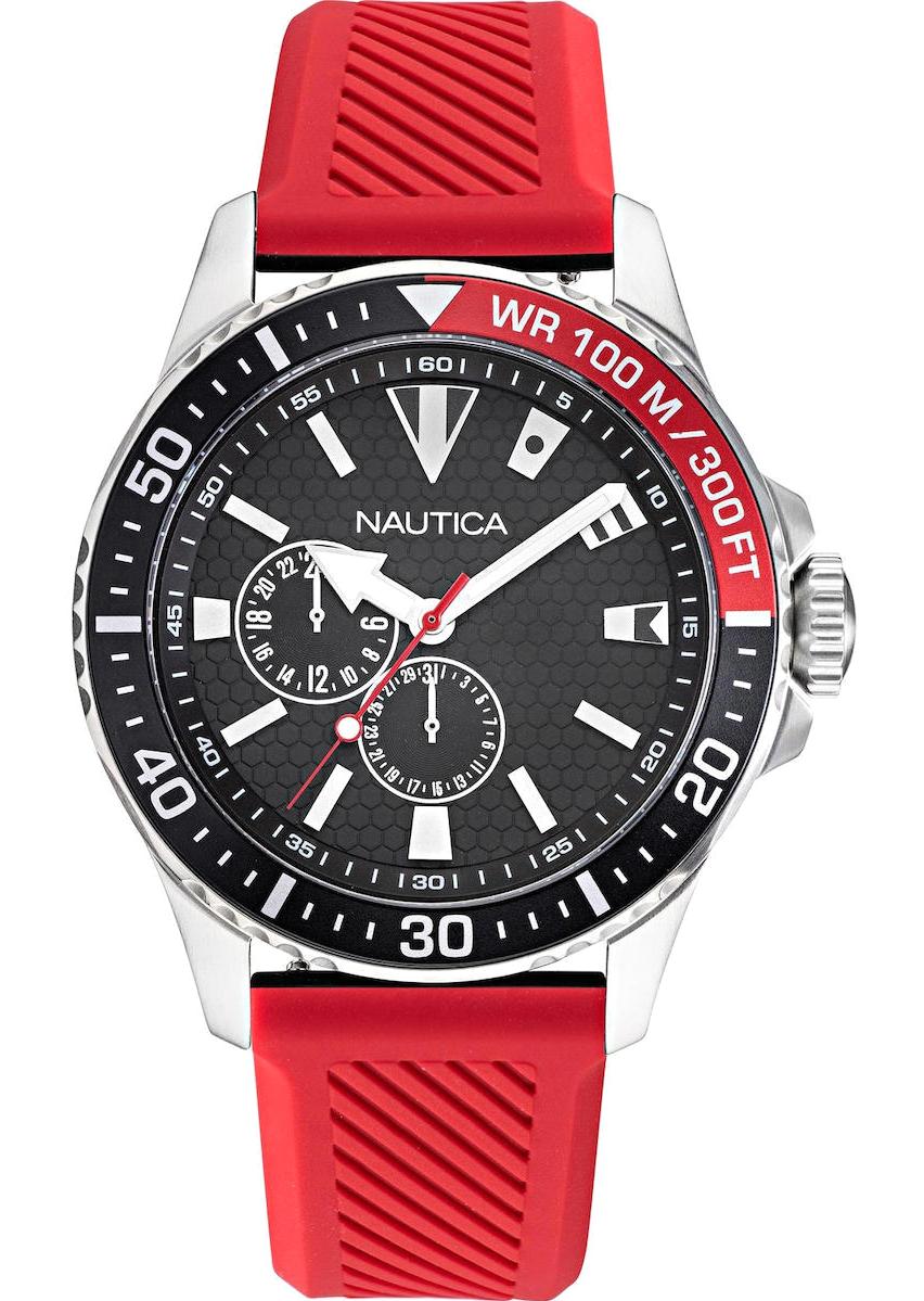 Nautica NAPFRB923 Takvimli 44 mm Kırmızı Silikon Kordon Analog Erkek Kol Saati