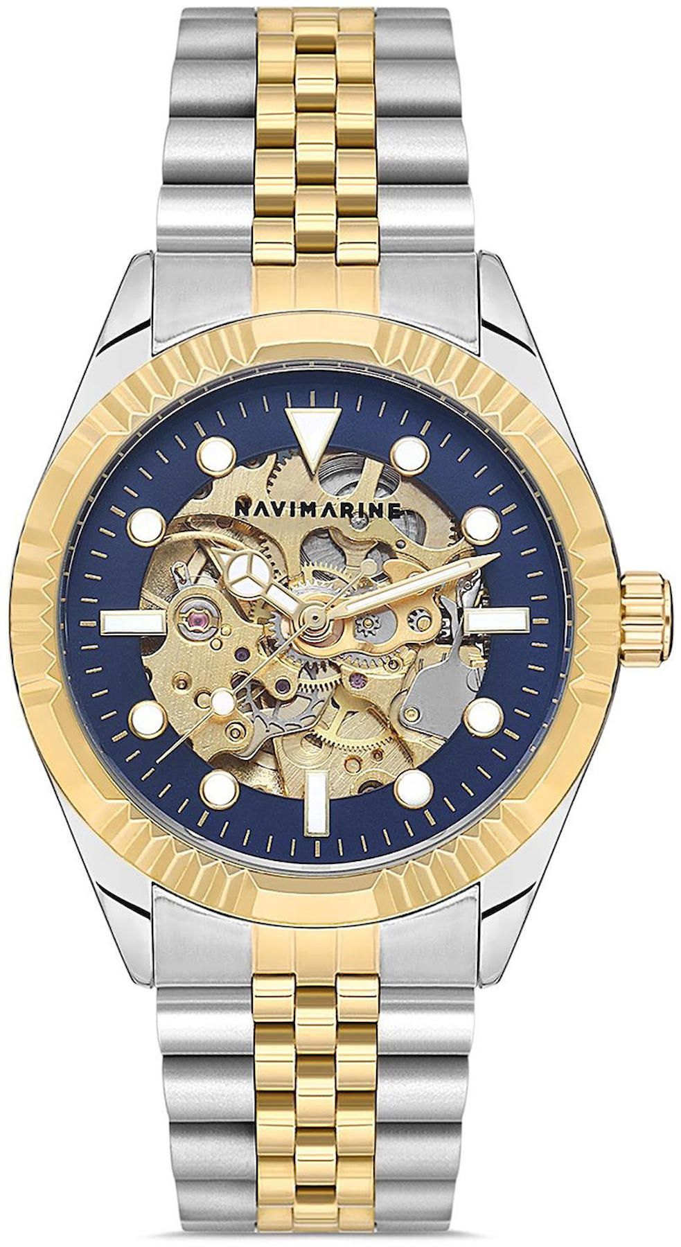 Navimarine NVM2003-07 41 mm Altın-Çelik Kordon Analog Kol Saati