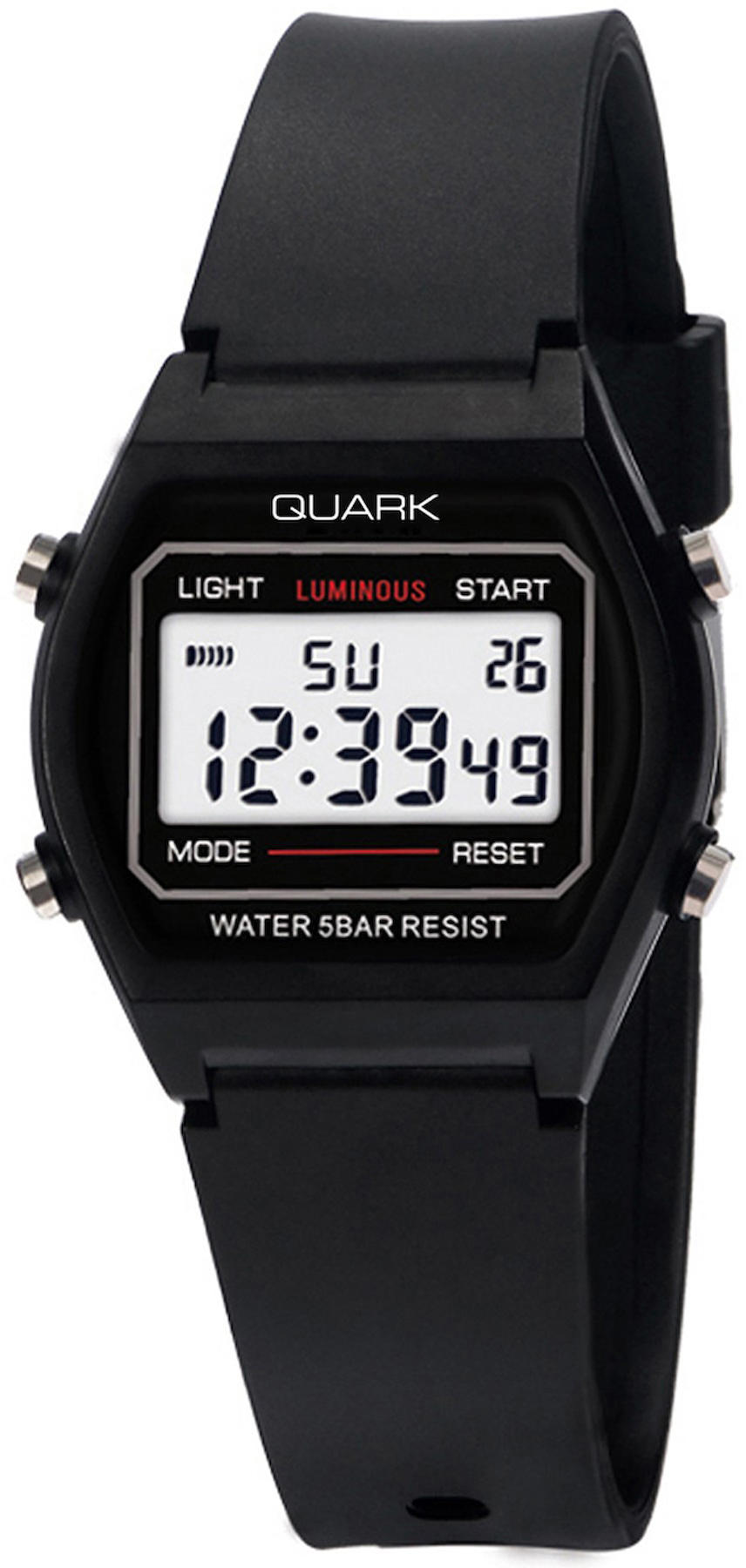 Quark QU-223L-1 Takvimli 42 mm Siyah Silikon Kordon Analog Kol Saati