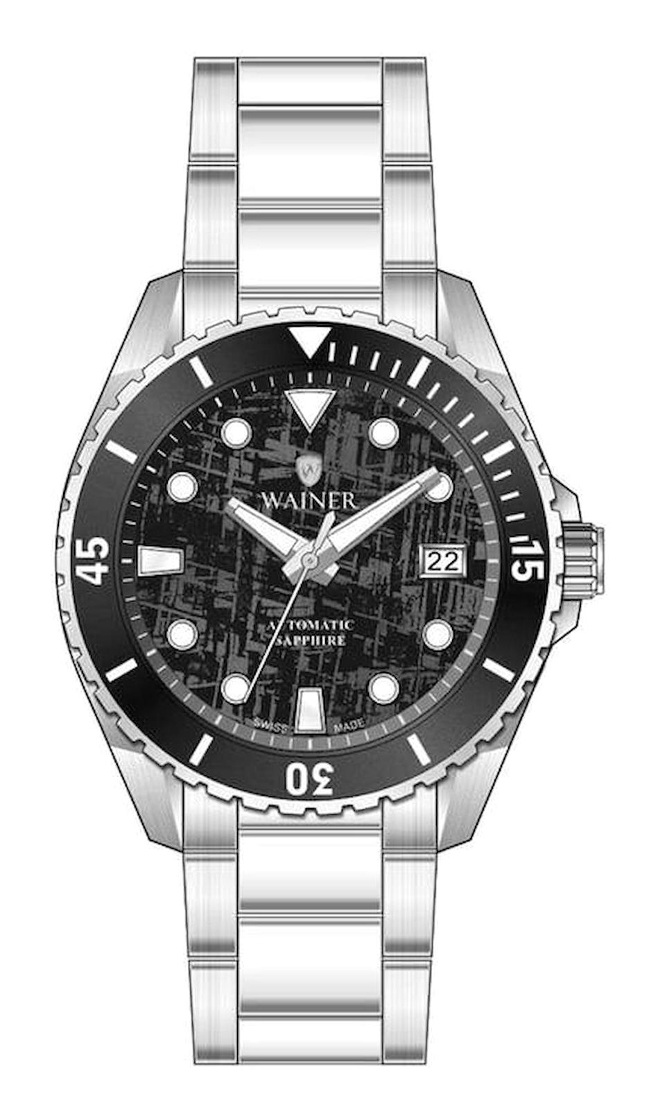Wainer WA.25300-A Pusulalı Takvimli 44 mm Çelik Kordon Analog Erkek Kol Saati