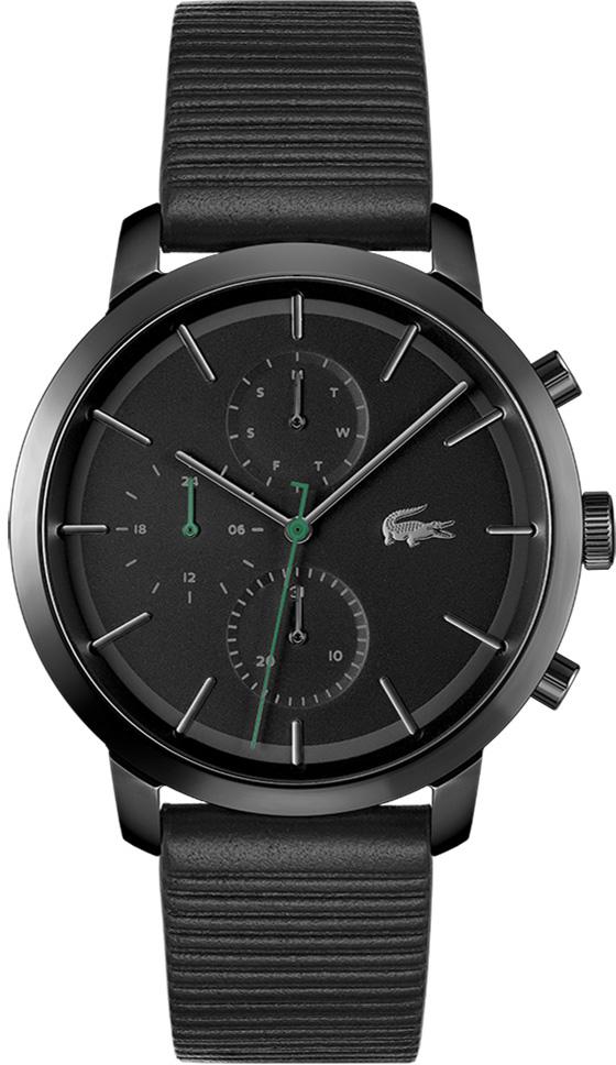 Lacoste LAC2011177 Takvimli 44 mm Siyah Deri Kordon Analog Erkek Kol Saati