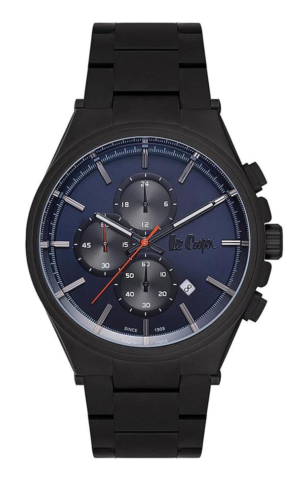 Lee Cooper LC07190.090 Takvimli 45 mm Siyah Çelik Kordon Analog Erkek Kol Saati