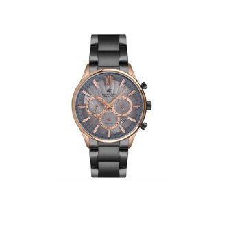 Beverly Hills Polo Club BP3001X460 Takvimli 42 mm Siyah Çelik Kordon Analog Kol Saati