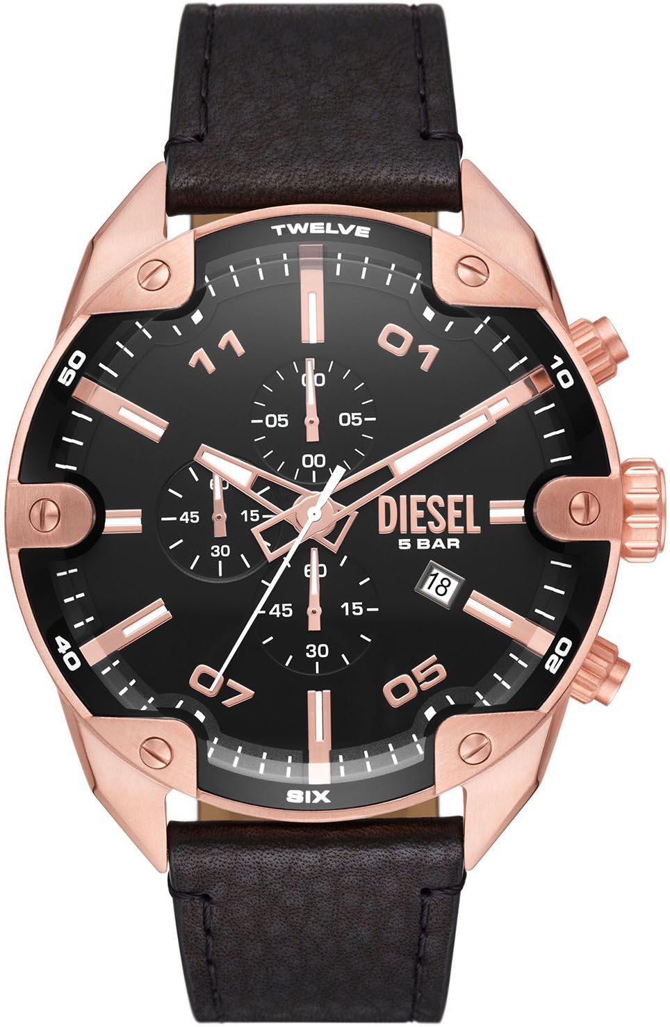 Diesel DZ4607 Takvimli 42 mm Siyah Deri Kordon Analog Erkek Kol Saati