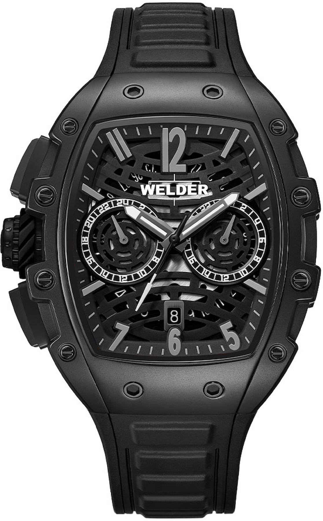 Welder Watch WRM2003 Pusulalı Takvimli 44 mm Siyah Plastik Kordon Analog Kol Saati