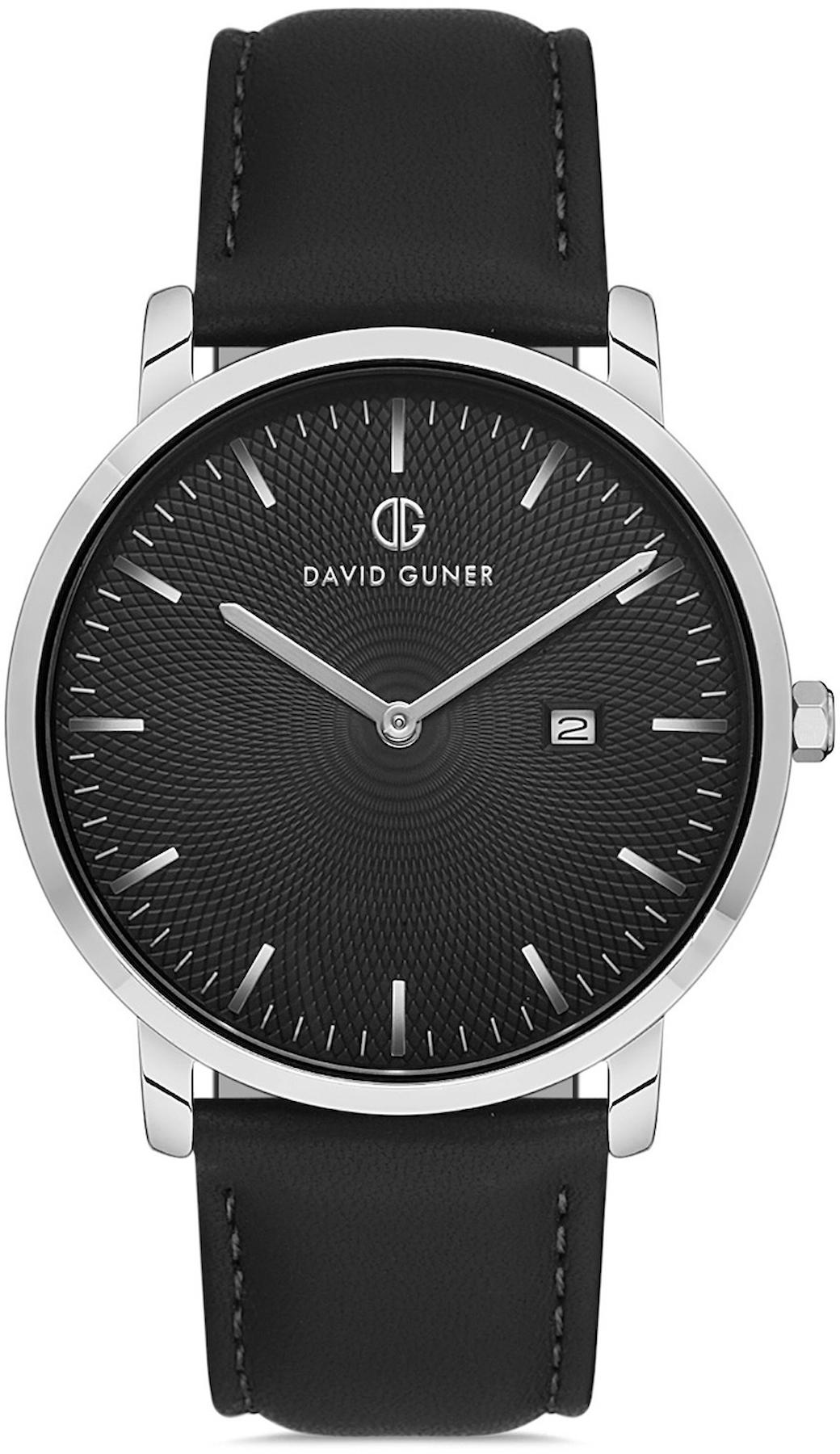 David Guner DG-8287GB-J2 Takvimli 42 mm Siyah Deri Kordon Analog Kol Saati