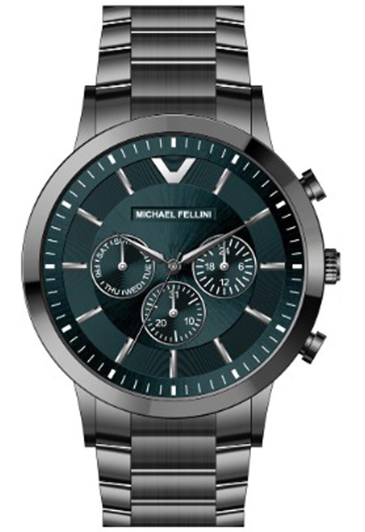 Michael Fellini 2379-8 Takvimli 44 mm Metal Kordon Analog Erkek Kol Saati