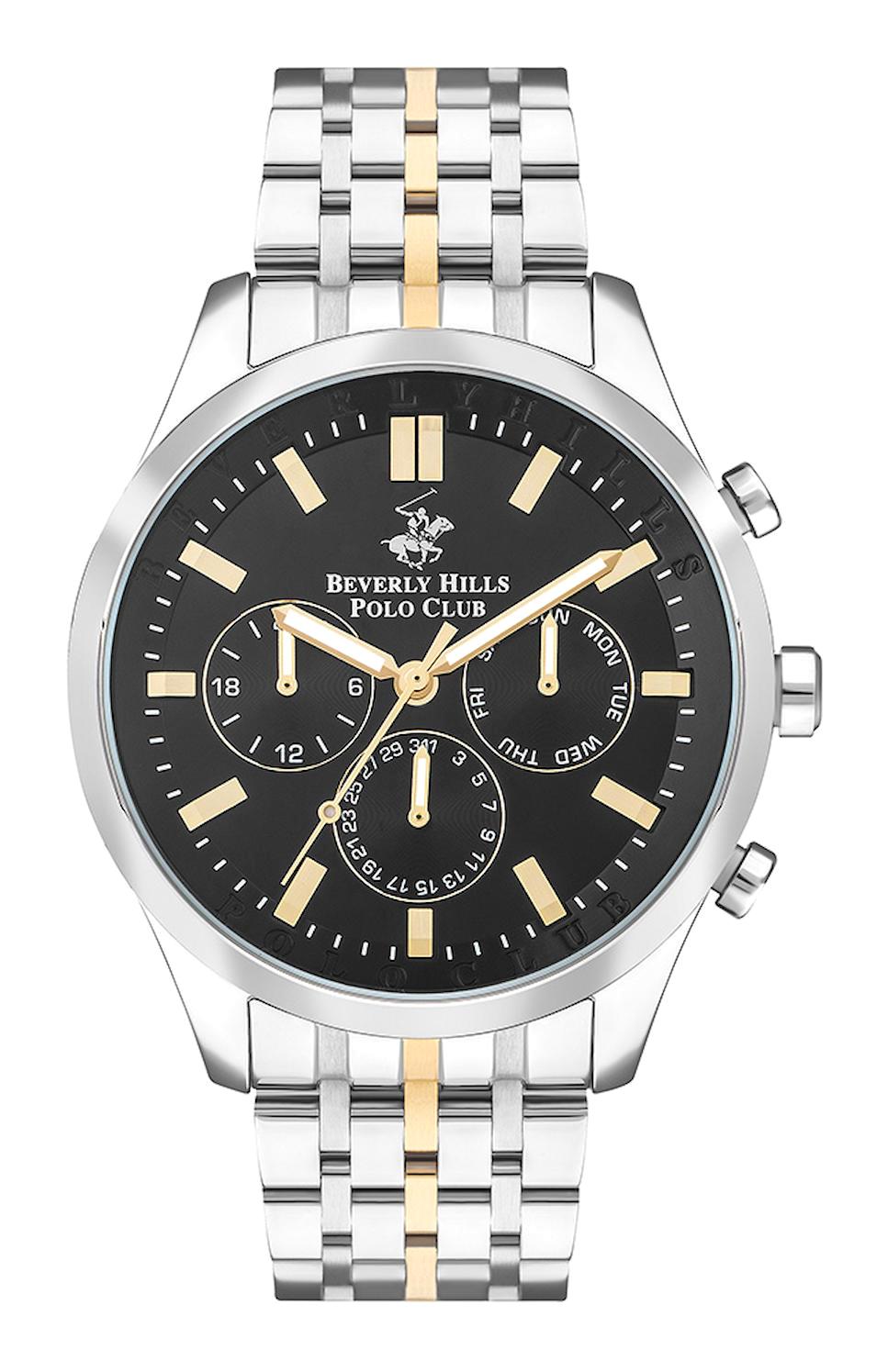 Beverly Hills Polo Club BP3397X250 Takvimli Çelik Kordon Analog Erkek Kol Saati