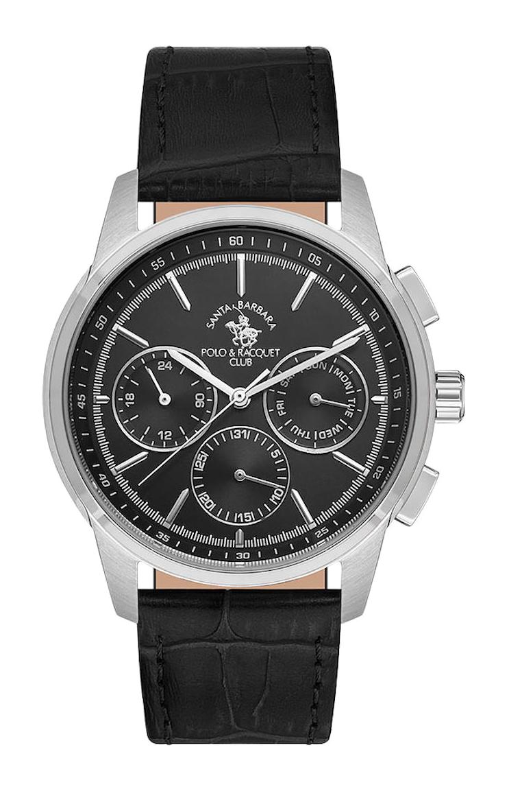 Santa Barbara Polo & Racquet Club SB.1.10514.1 Takvimli 43 mm Siyah Deri Kordon Analog Erkek Kol Saati