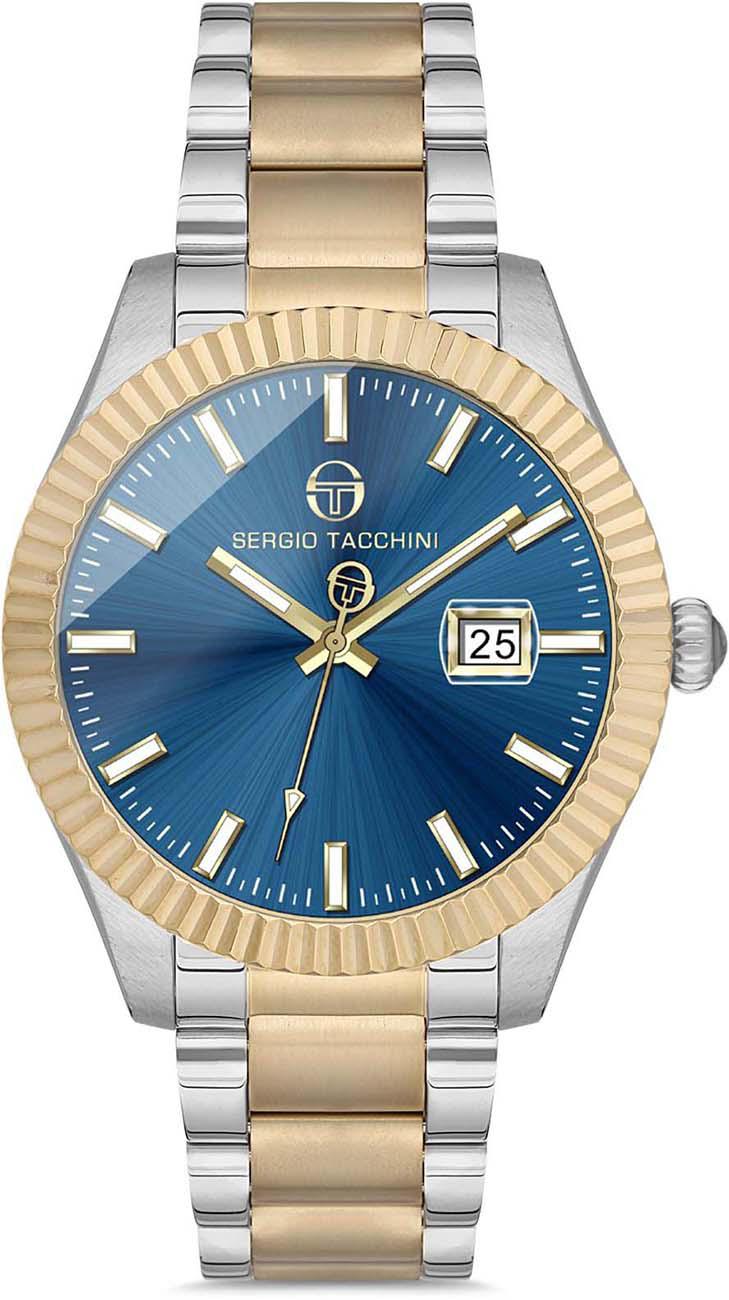 Sergio Tacchini ST.1.10117.3 Takvimli 44 mm Altın-Çelik Kordon Analog Kol Saati