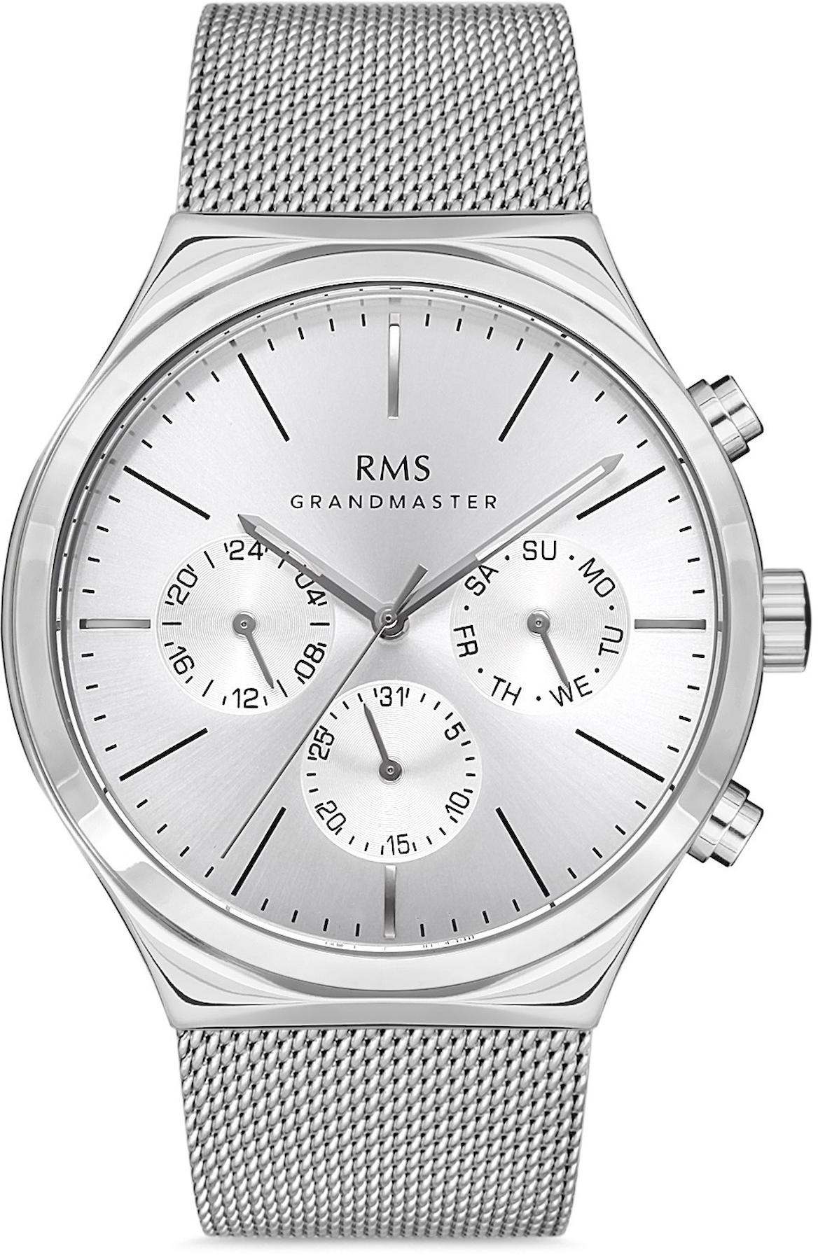 Romanson GR.1.AG1337.01 Takvimli 42 mm Gri Hasır Kordon Analog Kol Saati