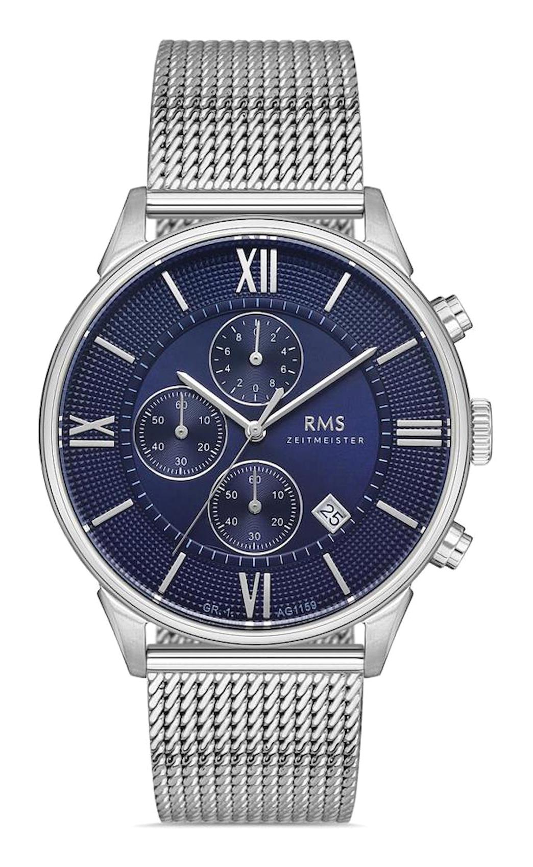 Romanson RMS.1.AG1464.02 Takvimli 44 mm Çelik Kordon Analog Erkek Kol Saati