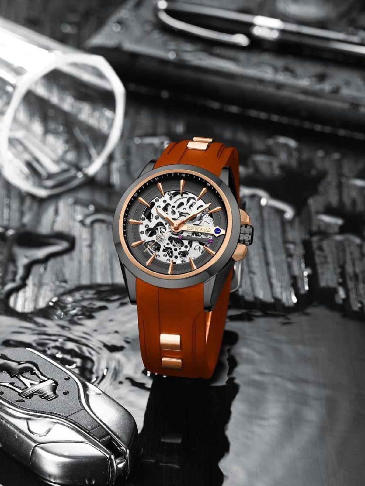 Reward AS9784.A13 44 mm Turuncu Silikon Kordon Analog Erkek Kol Saati