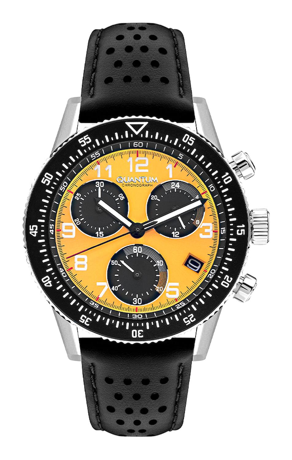 Quantum PWG1118.311 Takvimli 44 mm Siyah Deri Kordon Analog Erkek Kol Saati