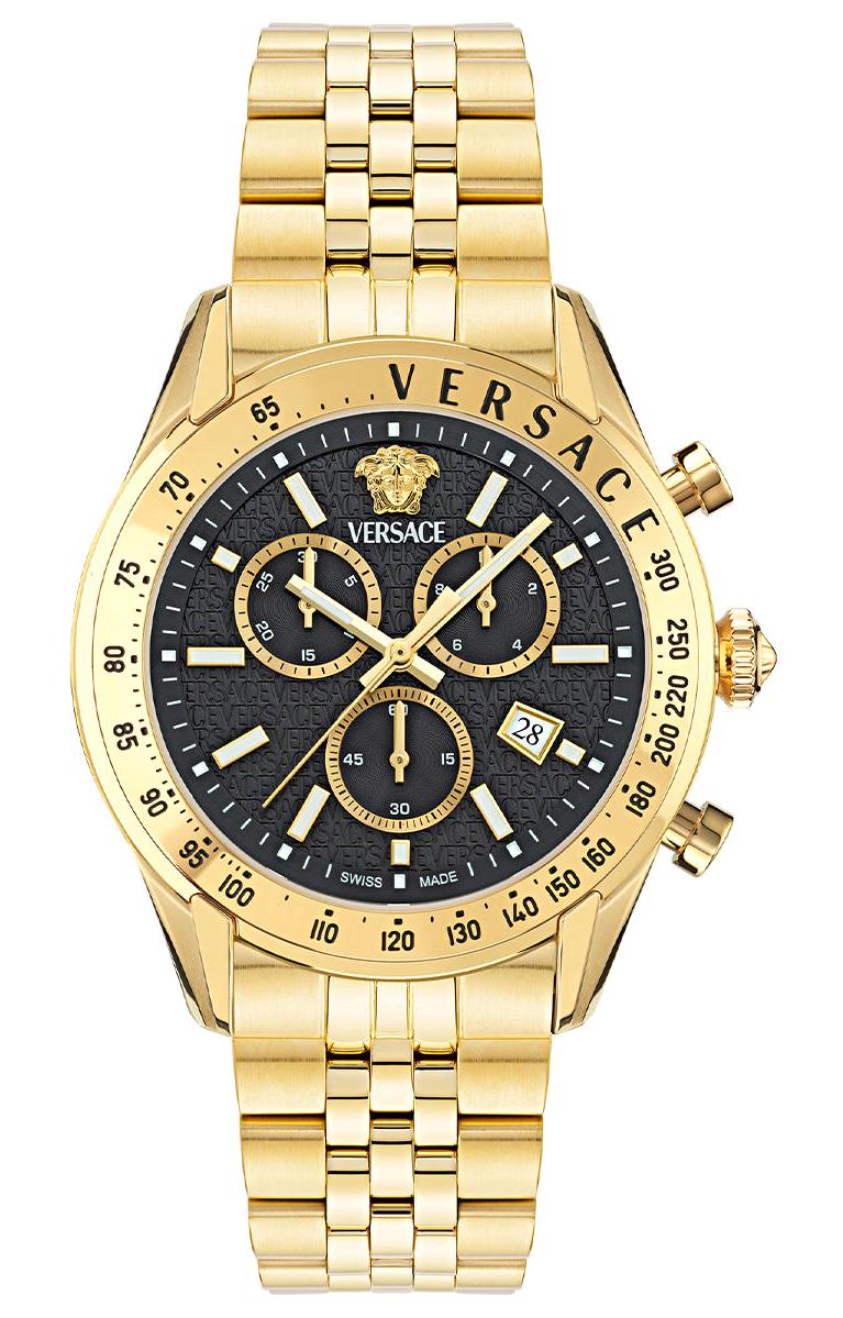 Versace VRSCVE8R00624 Takvimli 44 mm Altın Çelik Kordon Analog Erkek Kol Saati