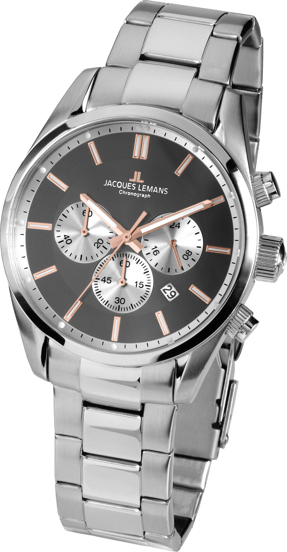 Jacques Lemans BARCELONA 42-6.1G Pusulalı Takvimli 42 mm Çelik Kordon Analog Erkek Kol Saati