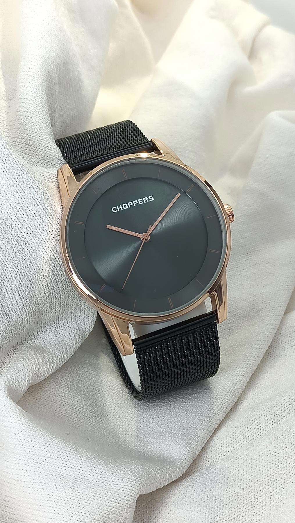 Choppers CHP000033 Siyah Metal Kordon Analog Erkek Kol Saati