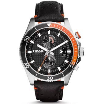 Fossil CH2953 Takvimli 45 mm Siyah Deri Kordon Analog Erkek Kol Saati