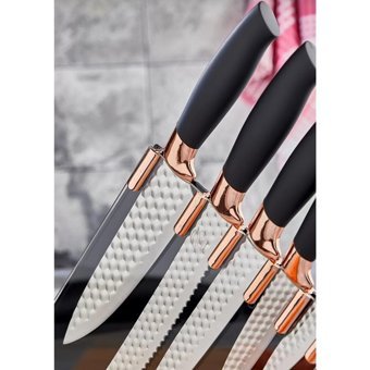 Cooker Cam Standlı 6 Parça Bıçak Seti Rose - Rose Gold
