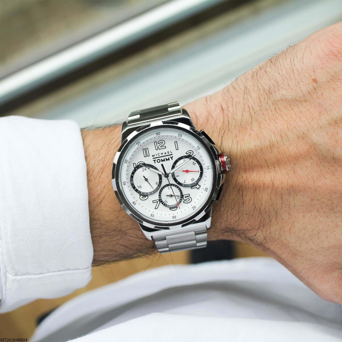 Michael Tommy MT20284BB04 Takvimli 43 mm Çelik Kordon Analog Erkek Kol Saati