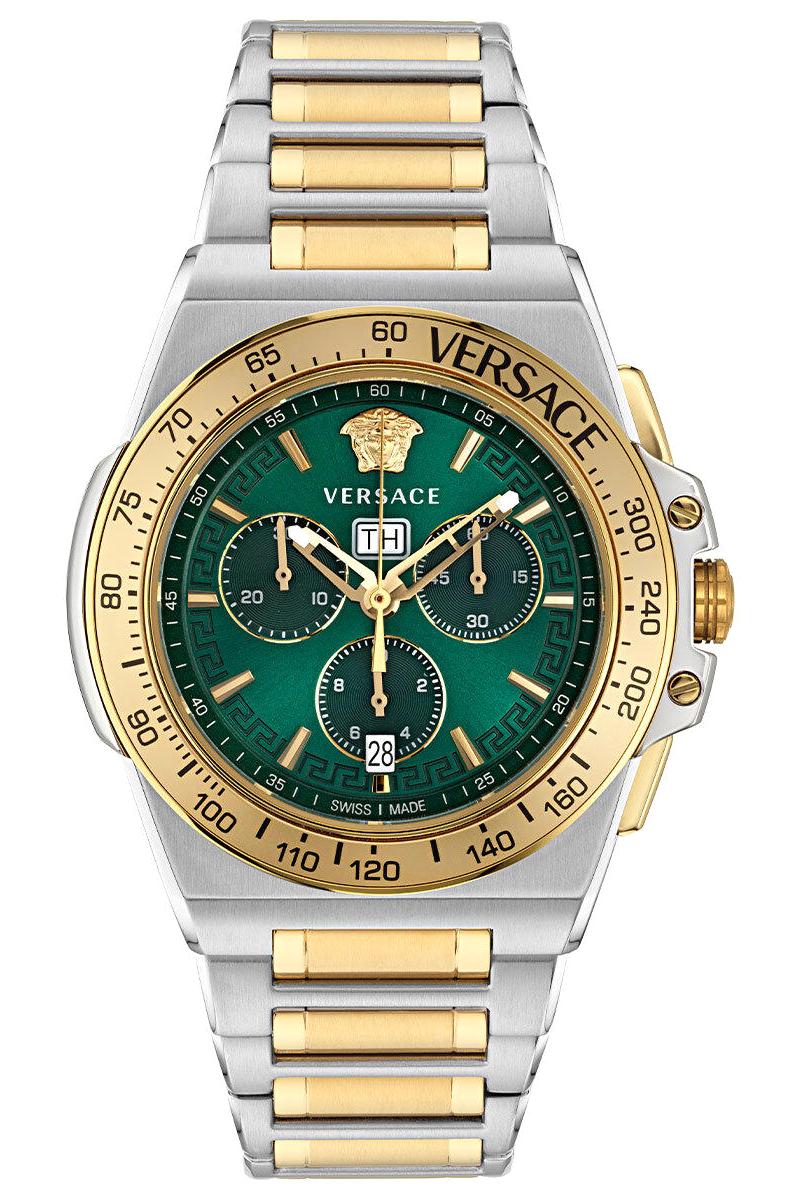 Versace VRSCVE7H00523 Takvimli 45 mm Altın-Çelik Kordon Analog Erkek Kol Saati