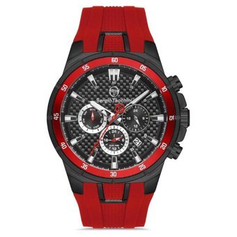 Sergio Tacchini ST.1.10196.6 Takvimli 45 mm Kırmızı Silikon Kordon Analog Erkek Kol Saati
