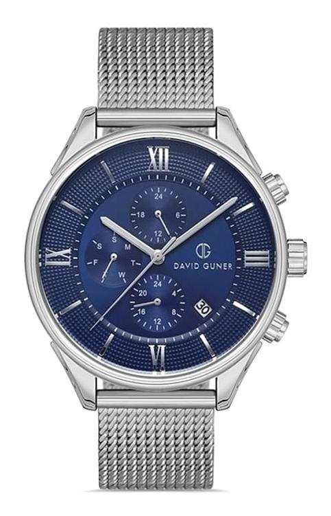 David Guner DG-8177GC-A3 Takvimli 42 mm Çelik Kordon Analog Kol Saati