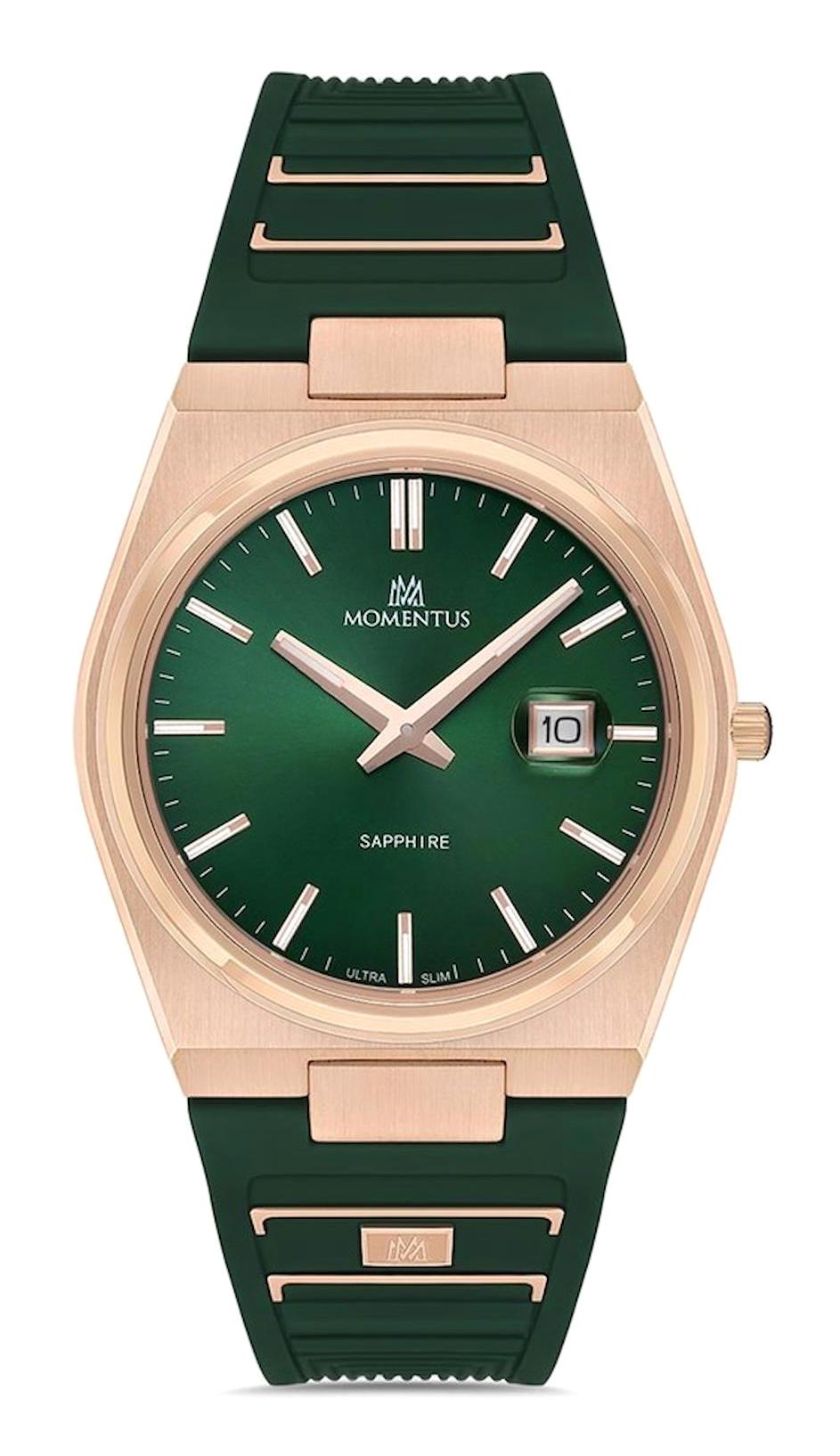 Momentus EM345R-15YR Takvimli 43 mm Yeşil Plastik Kordon Analog Erkek Kol Saati