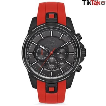 Santa Barbara Polo & Racquet Club SB.1.10334.4 Takvimli Kırmızı Çelik Kordon Analog Erkek Kol Saati
