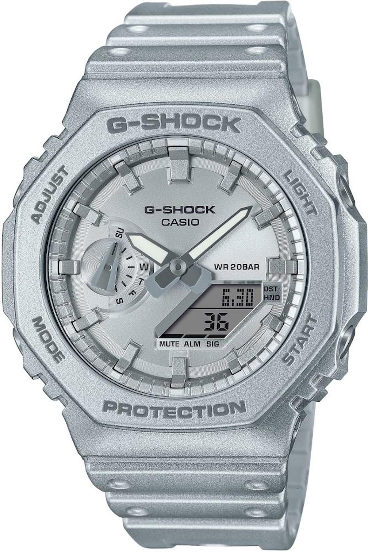 Casio GA-2100FF-8ADR Takvimli 45 mm Gri Plastik Kordon Analog Erkek Kol Saati