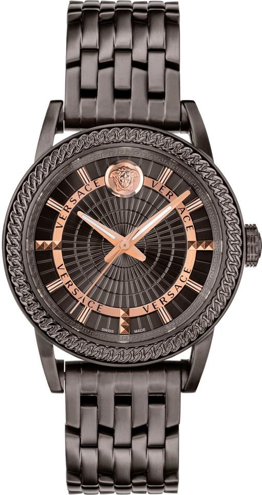 Versace VRSCVEPO00520 41 mm Füme Çelik Kordon Analog Kol Saati