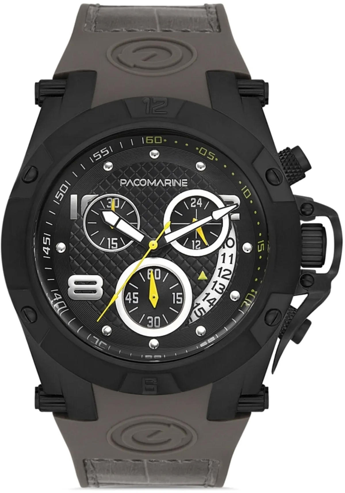 Pacomarine PM.51163.18 Takvimli 44 mm Gri Silikon Kordon Analog Kol Saati