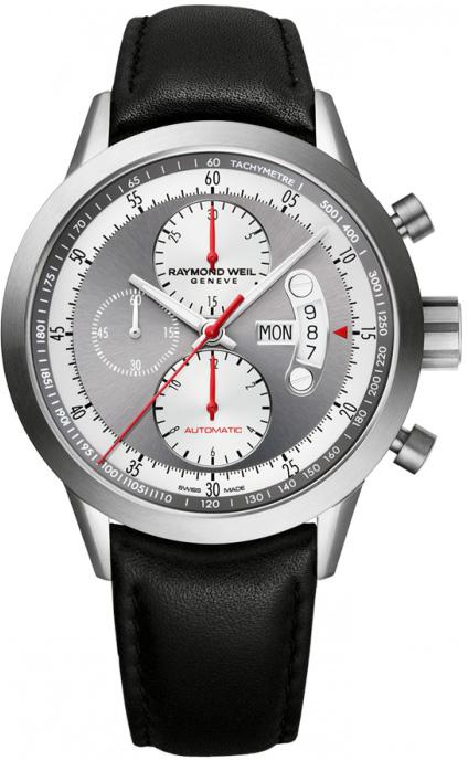 Raymond Weil 7745-TIC-05659 Takvimli 45 mm Siyah Deri Kordon Analog Kol Saati