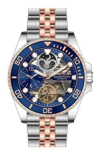 Quantum QMG1061.590 45 mm Gri-Rose Gold Çelik Kordon Analog Erkek Kol Saati