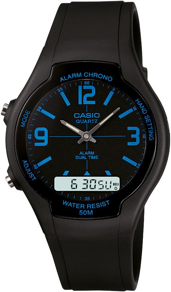 Casio AW-90H-2BVDF Takvimli 38.6 mm Siyah Silikon Kordon Analog Erkek Kol Saati