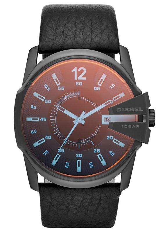 Diesel DZ1657 Takvimli 45 mm Siyah Deri Kordon Analog Erkek Kol Saati
