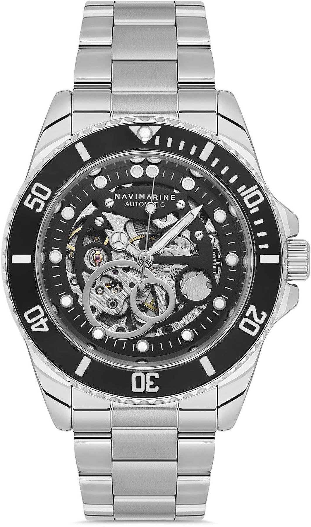 Navimarine NM168-01 44 mm Çelik Kordon Analog Kol Saati