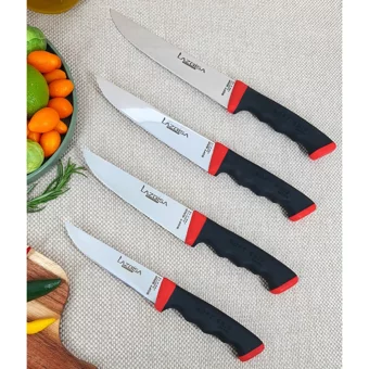 Lazbisa Soft Grip 4 Parça Mutfak Bıçak Seti Et Ekmek Sebze Meyve Bıçak ( No: 0-1-2-3 ) ( Abs Kaymaz Sap )