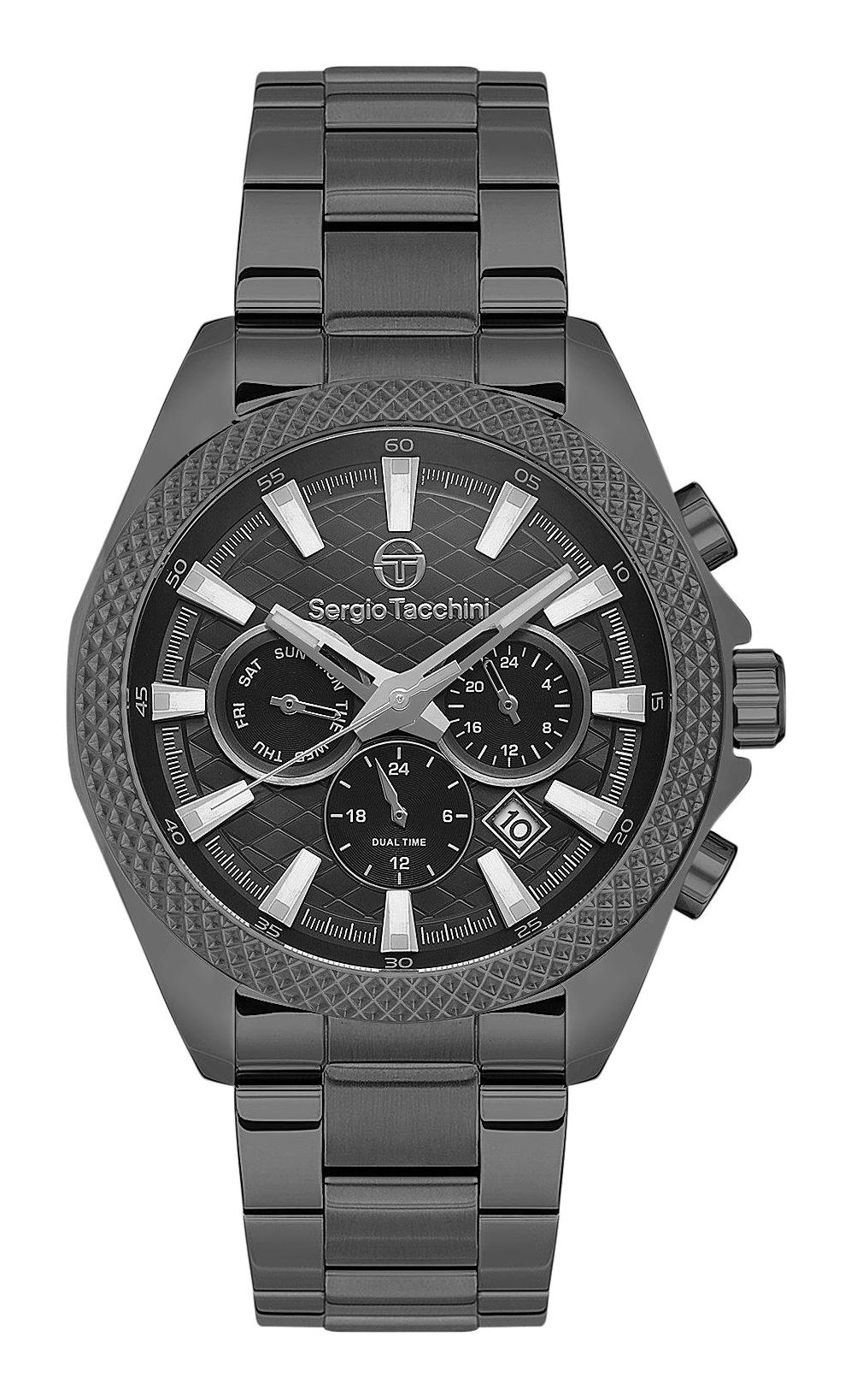 Sergio Tacchini ST.1.10411.5 Takvimli 45 mm Antrasit Çelik Kordon Analog Erkek Kol Saati