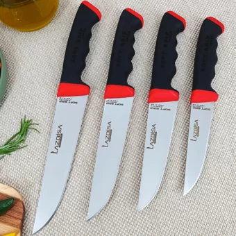 Lazbisa Soft Grip 4 Parça Mutfak Bıçak Seti Et Ekmek Sebze Meyve Bıçak ( No: 0-1-2-3 ) ( Abs Kaymaz Sap )