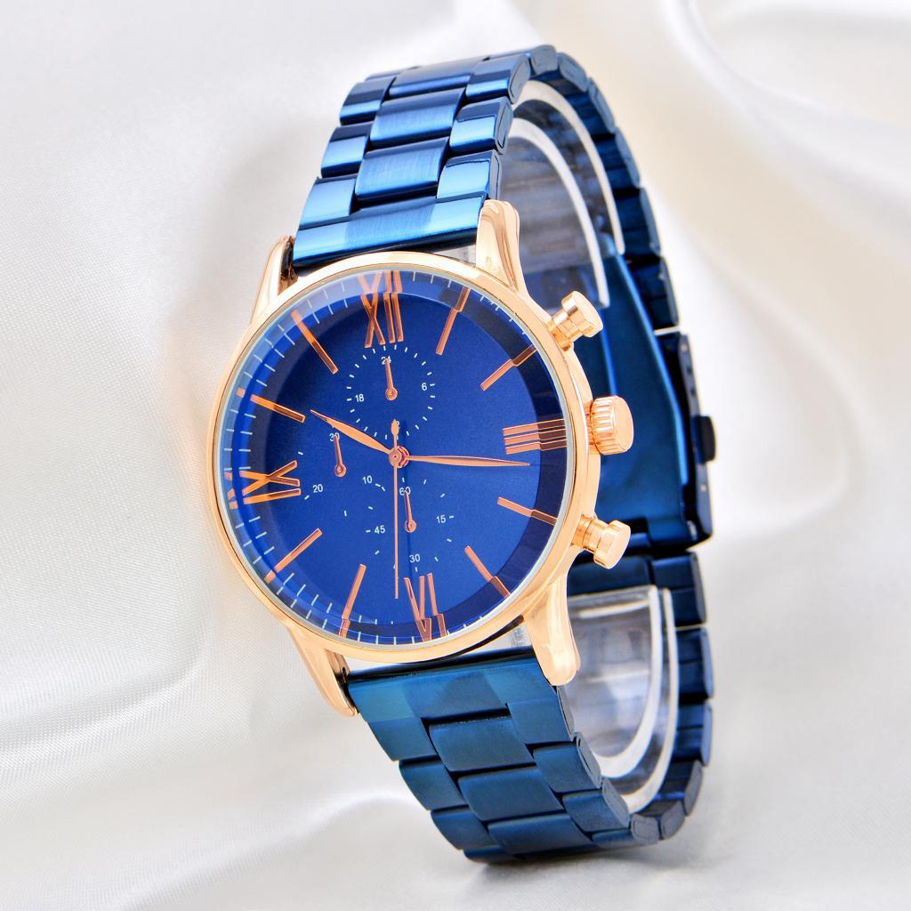 Saattino ST-304160 Takvimli 44 mm Lacivert Çelik Kordon Analog Erkek Kol Saati