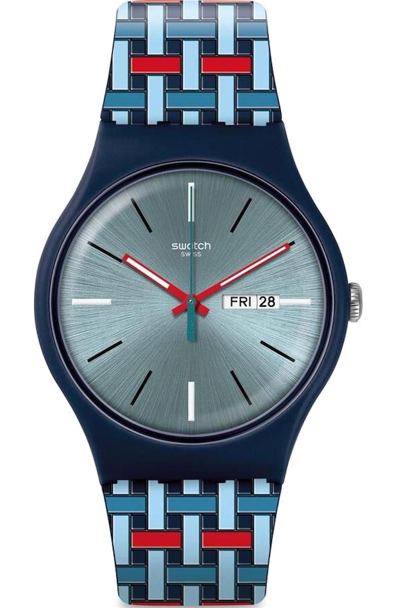 Swatch SUON710 Takvimli 42 mm Çok Renkli Silikon Kordon Analog Erkek Kol Saati