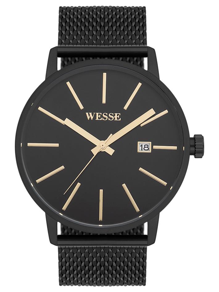 Wesse WWG200015 Pusulalı Takvimli 43 mm Siyah Çelik Kordon Analog Erkek Kol Saati
