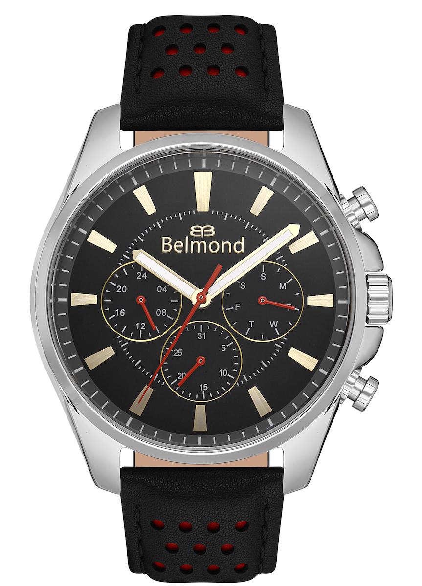 Belmond KNG1097351 Takvimli 40-45 mm Siyah Çelik Kordon Analog Erkek Kol Saati