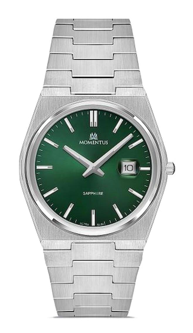 Momentus EM345S-25SS Takvimli 40 mm Çelik Kordon Analog Erkek Kol Saati