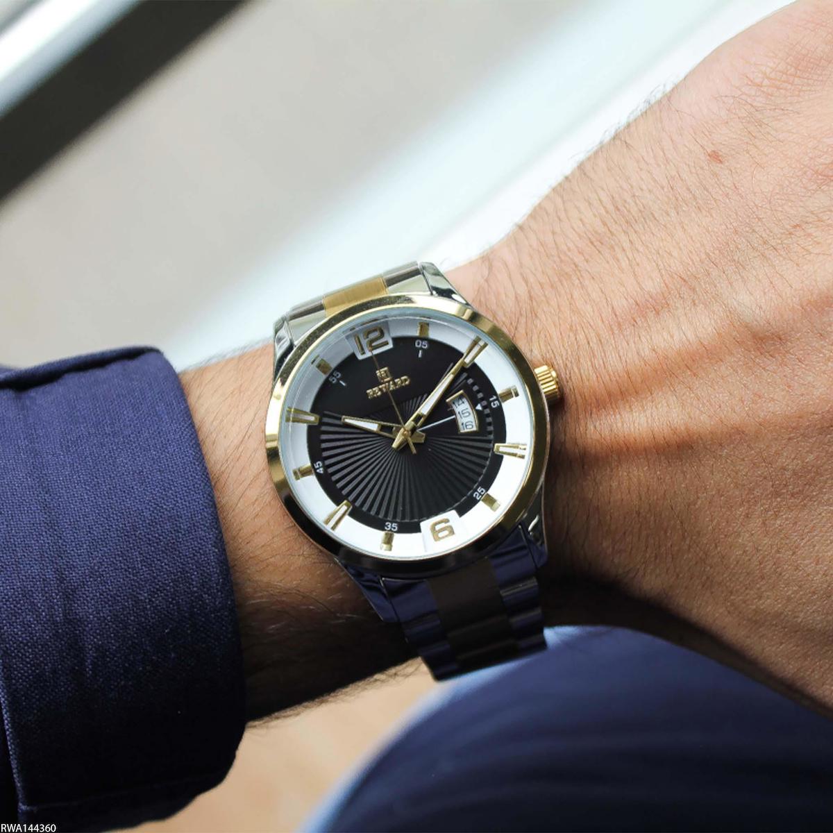 Reward RWA144360 Takvimli 44 mm Altın-Çelik Kordon Analog Erkek Kol Saati