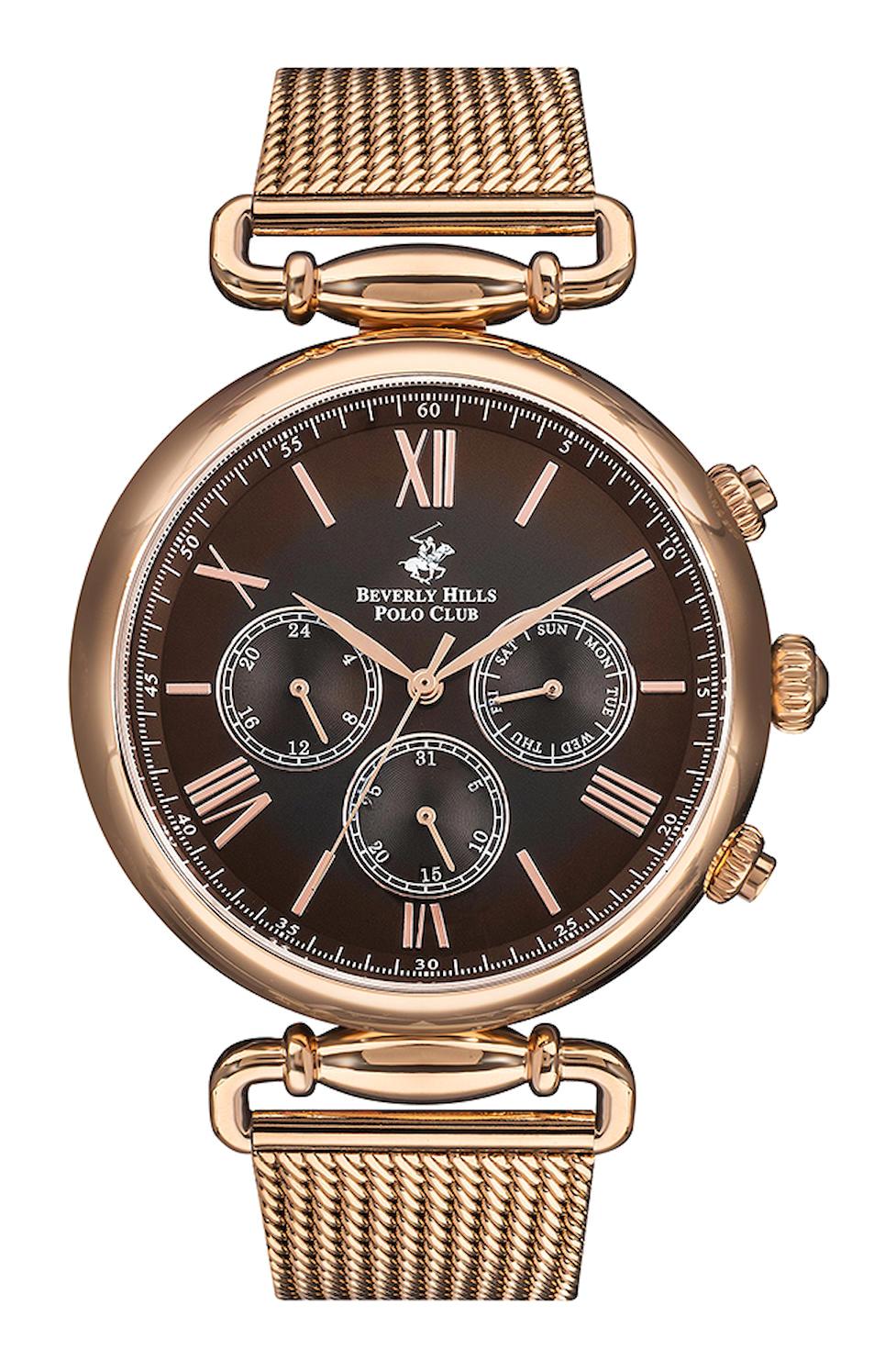 Beverly Hills Polo Club BP3146X440 Takvimli 44 mm Rose Gold Plastik Kordon Analog Erkek Kol Saati