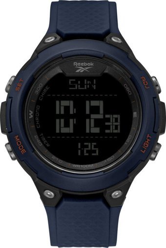 Reebok RV-THR-G9-PLPL-BS Takvimli 54 mm Lacivert Silikon Kordon Dijital Erkek Kol Saati