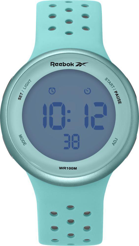 Reebok RV-ELE-U9-PKIK-WK Takvimli 43 mm Turkuaz Silikon Kordon Analog Erkek Kol Saati