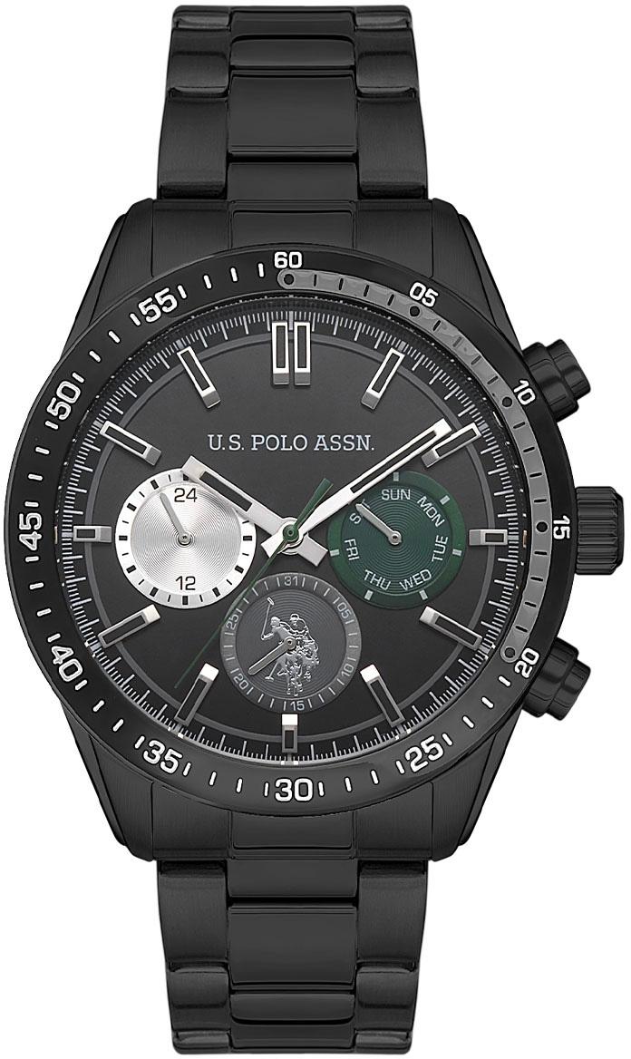 U.S. Polo Assn USPA1044-06 Takvimli 45 mm Siyah Çelik Kordon Analog Erkek Kol Saati